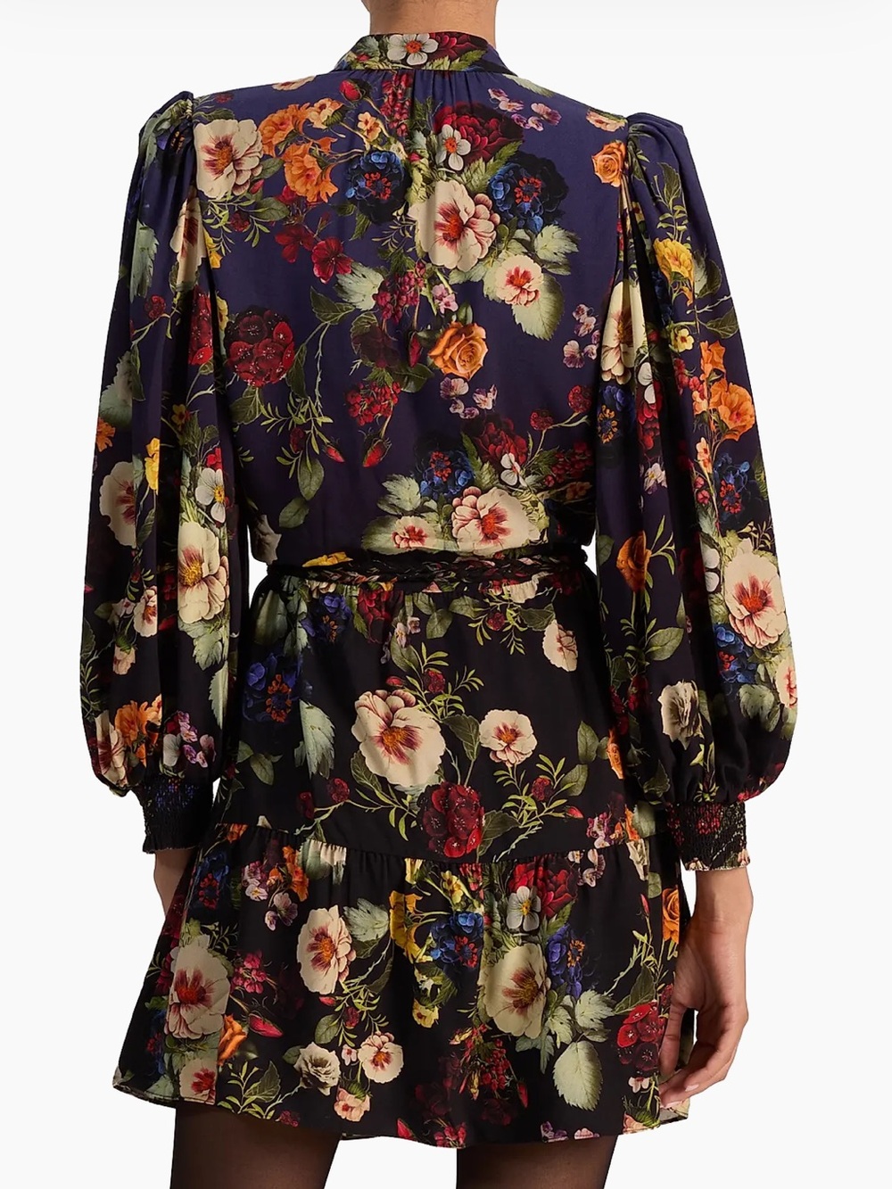 ALICE + OLIVIA Antonette Floral Balloon-Sleeve Minidress size 10 NWT - Picture 4 of 9